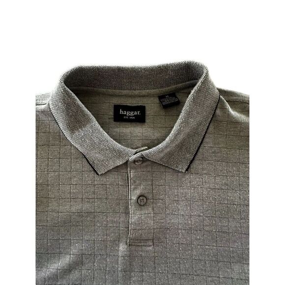 Haggar Polo shirt Mens XL extra large Lite Grey Textured Golf Active Fast Ship - Picture 4 of 8